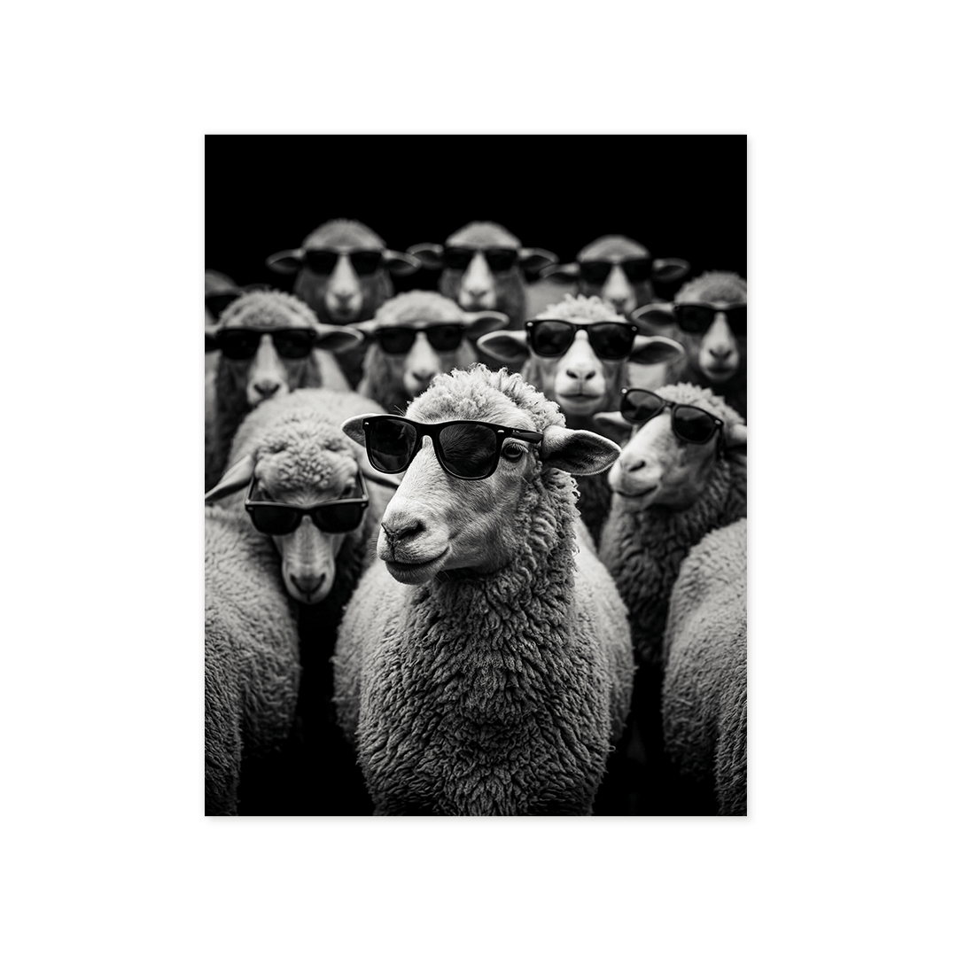 Cuadro Póster Ovejas con Gafas | Decoración Original