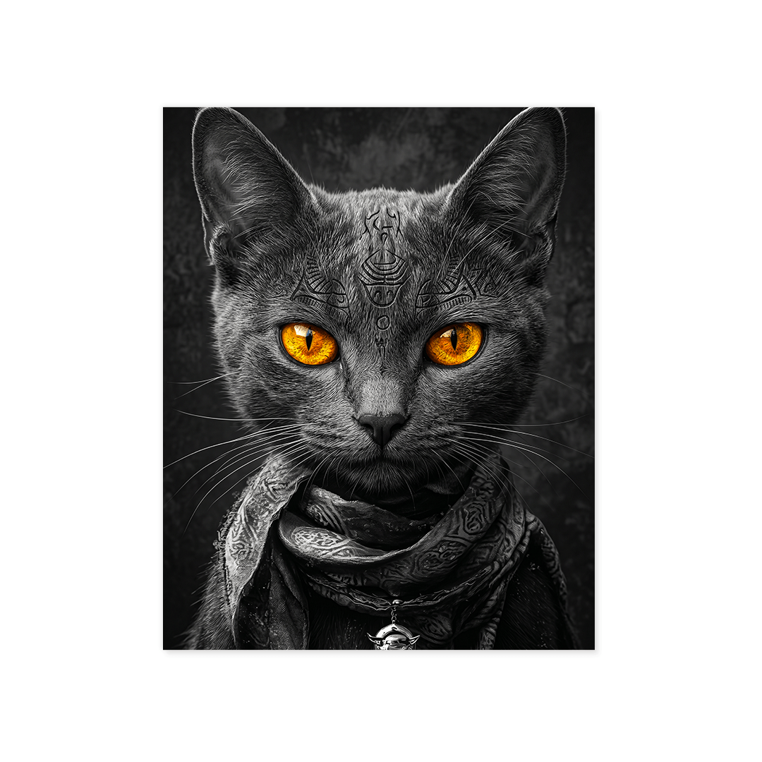 Cuadro Póster Gato Negro | Decoración Urbana Moderna