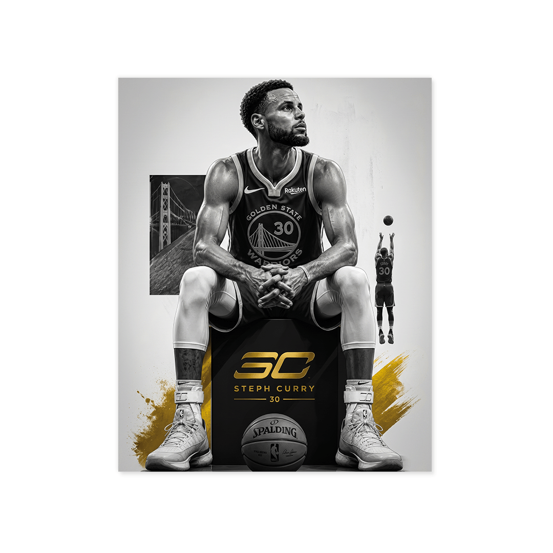 Cuadro Póster Stephen Curry 30 | Decoración de Baloncesto