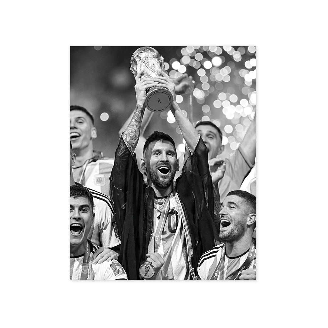 Cuadro Póster Lionel Messi Campeón | Decoración de Fútbol