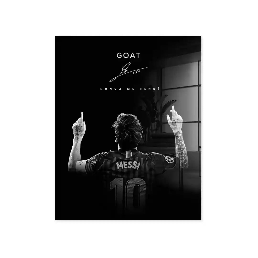Cuadro Póster Lionel Messi GOAT | Decoración de Fútbol