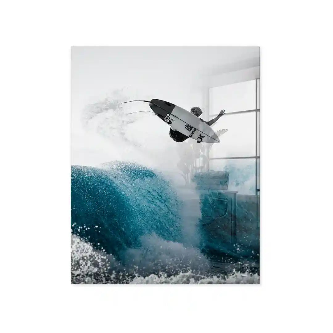 Cuadro Póster de Surfista sobre Ola | Decoración Costera