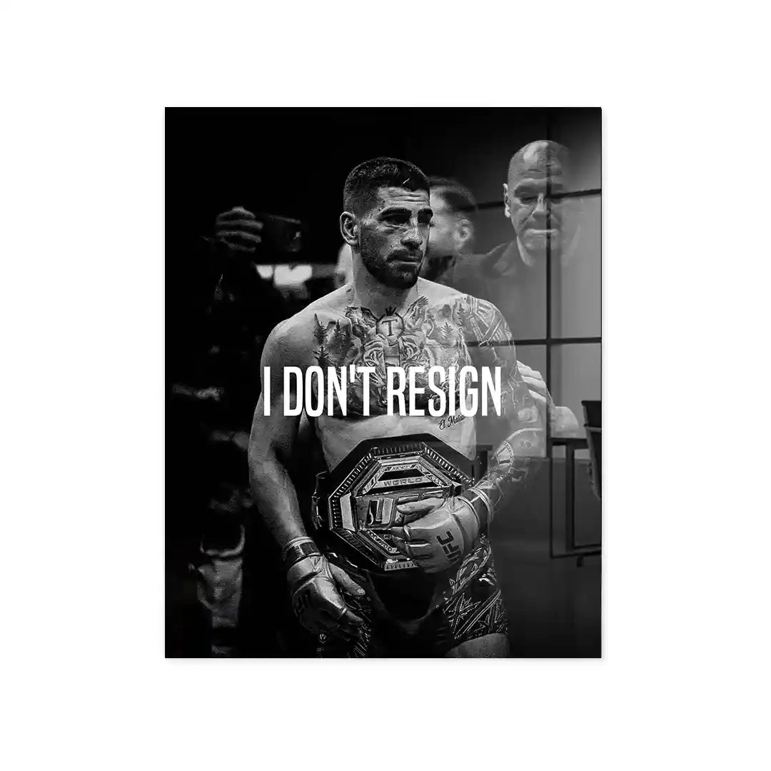 Cuadro de Campeón UFC – | Decoración "Don’t Resign"
