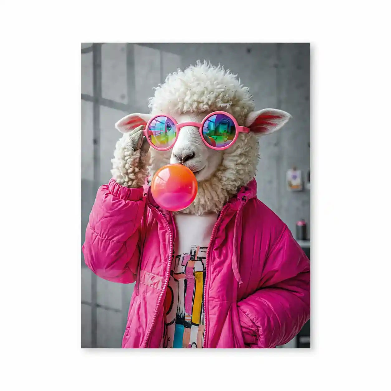 Cuadro Pop Oveja Bubblegum | Rebelde en Rosa
