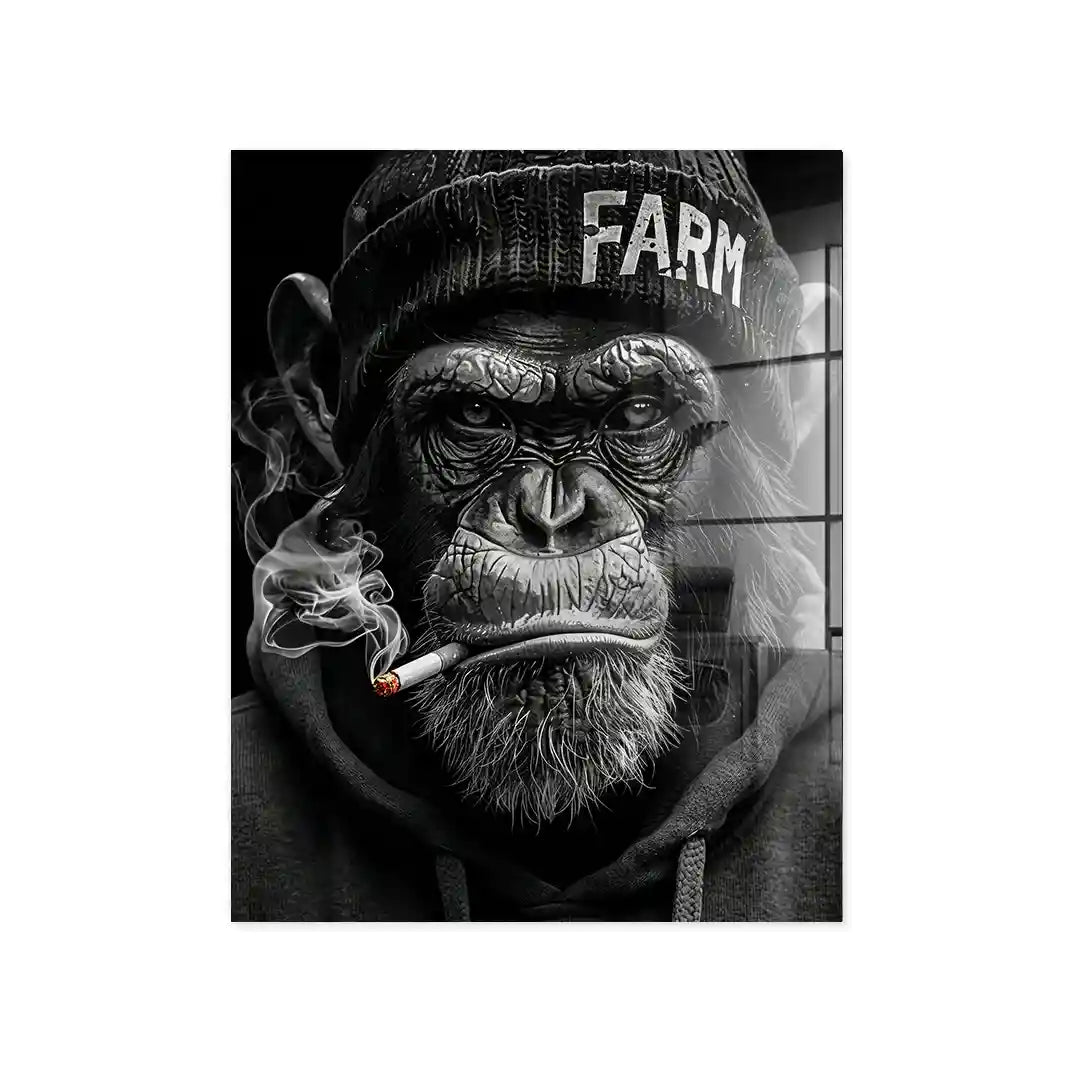 Cuadro Póster Mono FARM | Decoración Urbana en Blanco y Negro