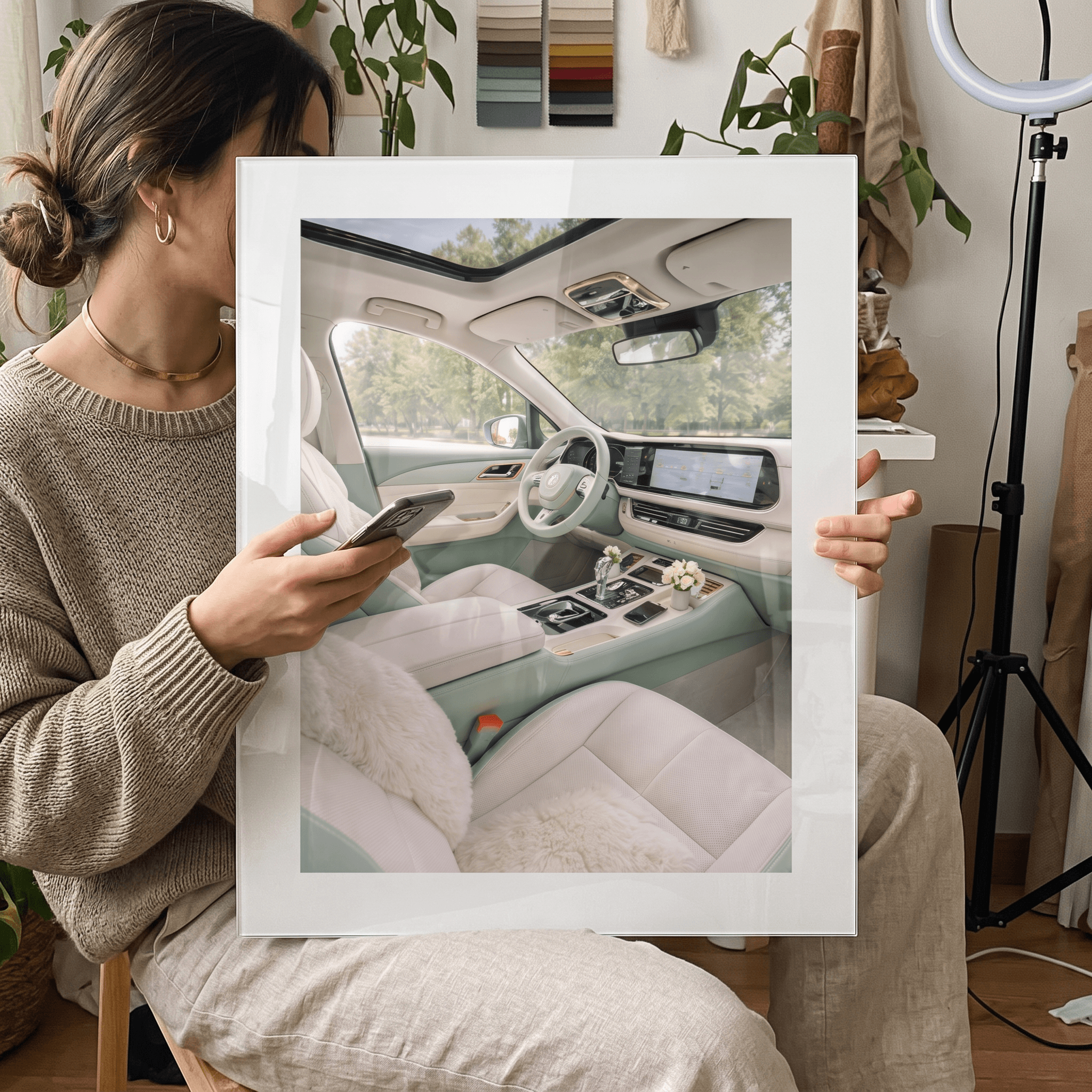 Cuadro Póster Interior de Coche Elegante | Decoración Moderna